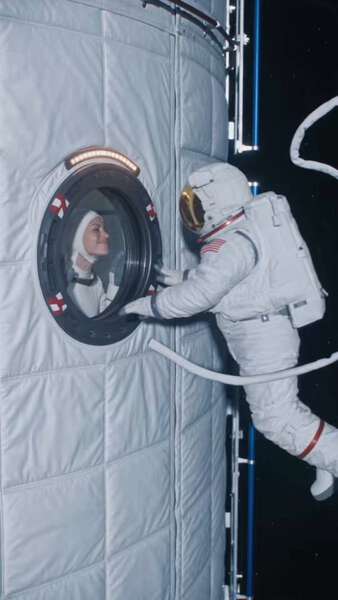 Space Station Porthole Astronaut Encounter