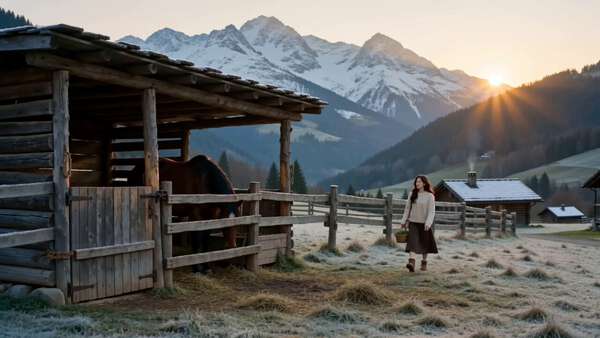 A Quiet Morning Surrounded By Mountains Nature