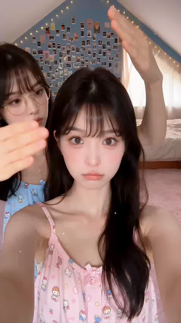 Two Friends Play a Selfie Game