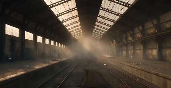 Dawn Run Through an Abandoned Station