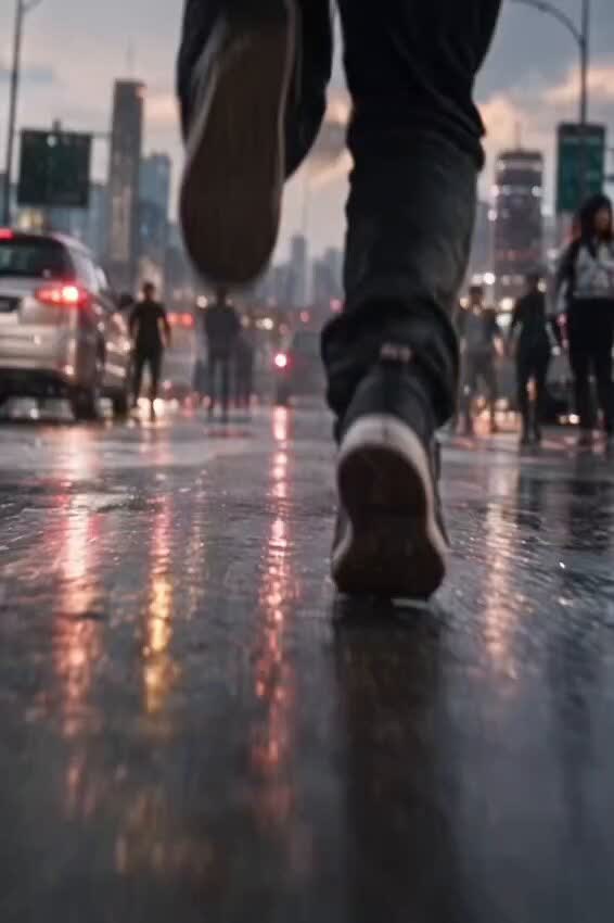 Runner Pushes Through the Rain