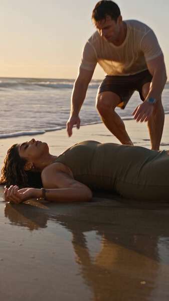 For a Moment Everything Stopped: A Golden-Hour Beach Scene