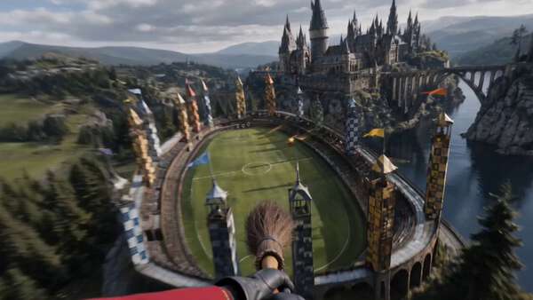 First Flight Over the Castle and Quidditch Stadium