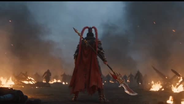 Spear Assault on Burning Battlefield