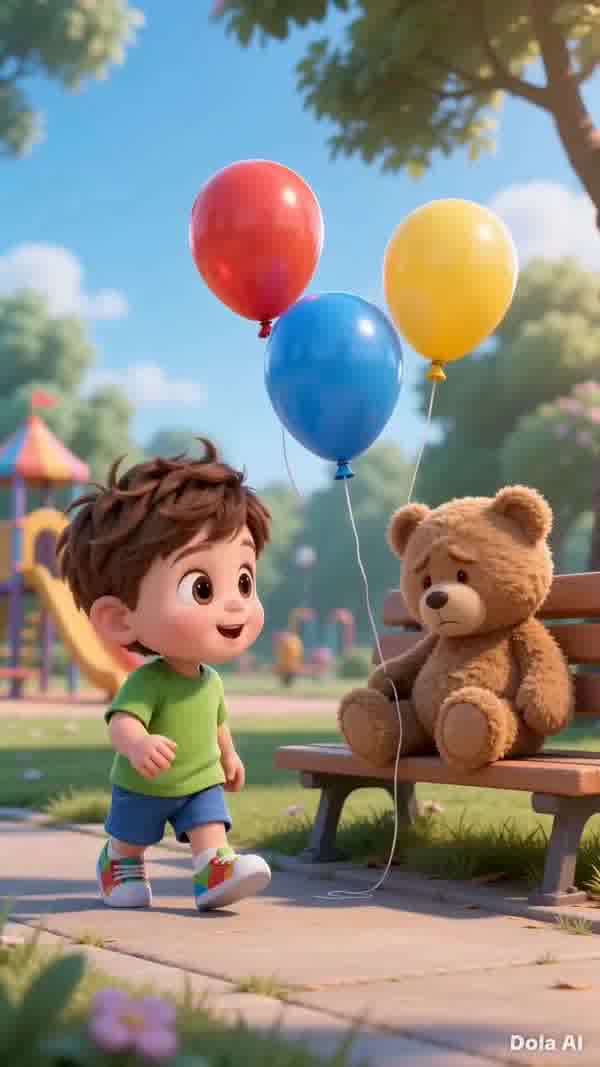 Toddler Finds Three Color Balloons