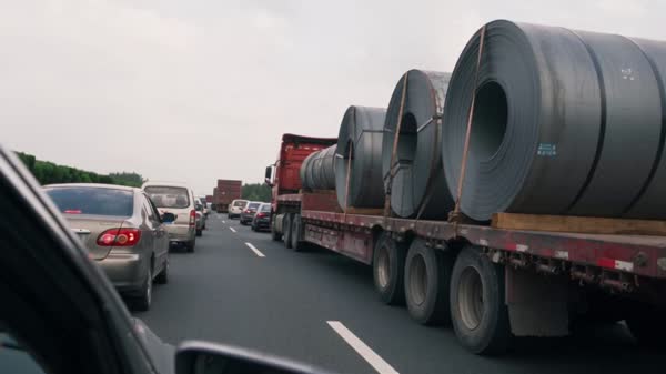 Sword Girl Flyby on Highway Traffic