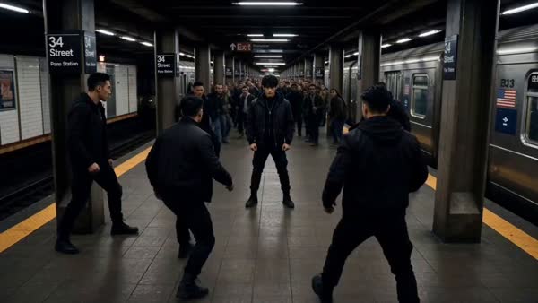 Superhuman Fight in Subway Station