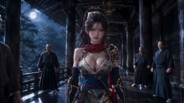 A Kunoichi Holds the Temple Corridor Alone