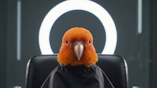 Parrot Gets a Salon Haircut