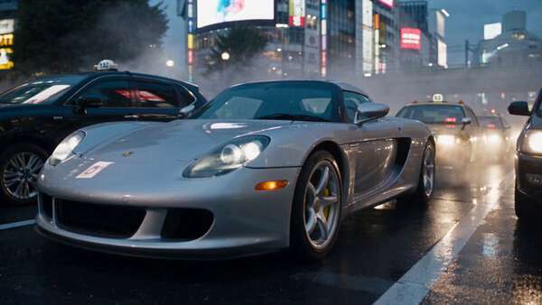 A Flying Roadster Escapes Shibuya Traffic