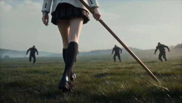 A Silver-Haired Warrior Fights Alone