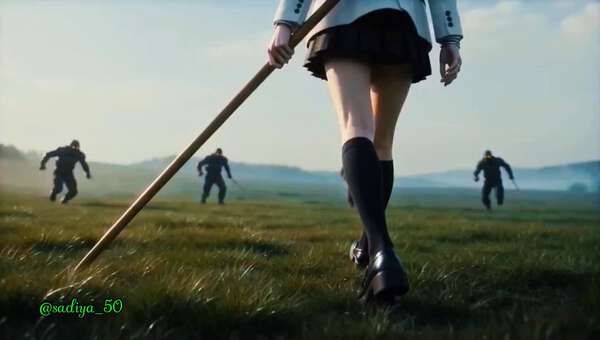 A Lone Warrior Battles Armored Soldiers